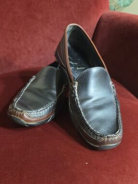 Allen Edmonds Two-Tone Brown and Black Leather Slip-On Loafers